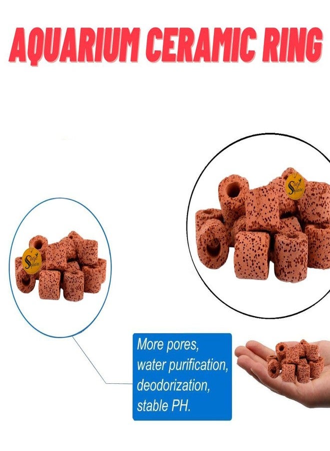 Sage Square Aquarium Cleaning Filter Media, Ceramic Filter Ring, Ceramic Ring Fish Filter for Aquarium Bio Media Ceramic Ring (500grm) - Image 3